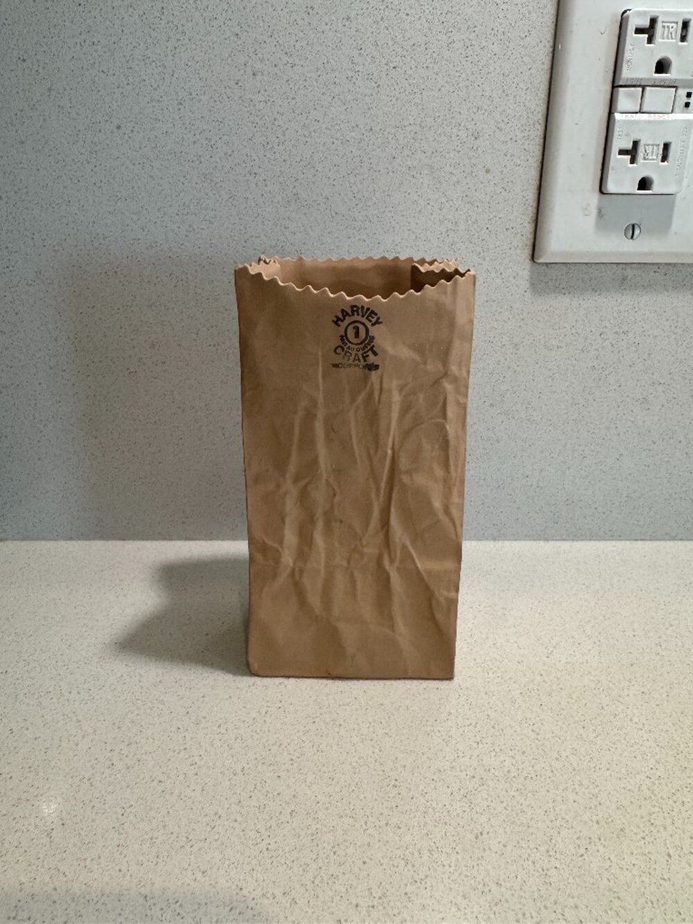 Vintage 80s Michel Harvey Paper Bag Vase Studio Pottery, Quebec, Rare